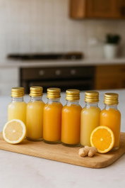 Hermia Juego de Botellas de Vidrio con Detalles Dorados (6 Piezas)